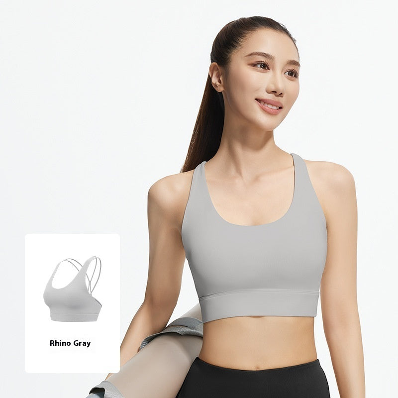 Mesh Cross Sports Bra – Beautiful Back Full Cup with Chest Pad, No Steel Ring