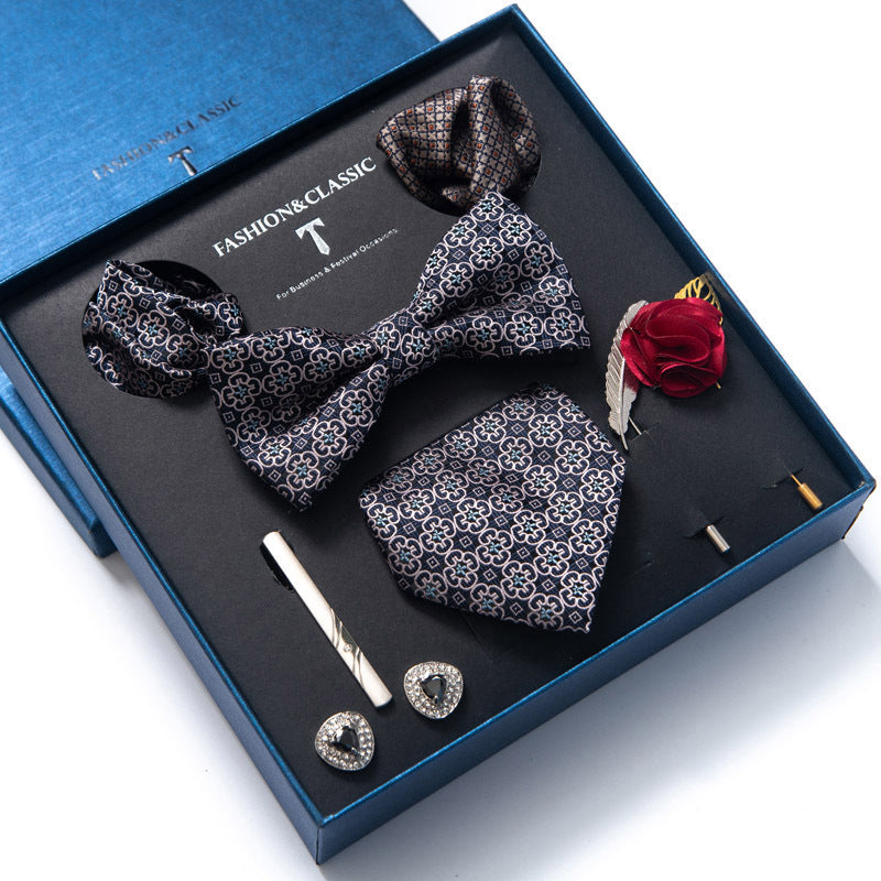 Men’s 8-Piece Bow Tie Set – Formal Jacquard Neckwear for Business, Party & Wedding