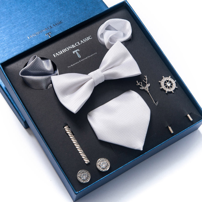 Men’s 8-Piece Bow Tie Set – Formal Jacquard Neckwear for Business, Party & Wedding
