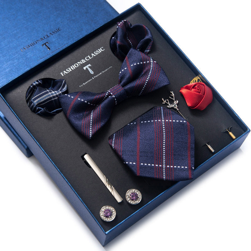 Men’s 8-Piece Bow Tie Set – Formal Jacquard Neckwear for Business, Party & Wedding