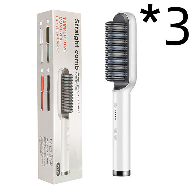 2-In-1 Hair Straightener Hot Comb – Negative Ion Curling Tong & Dual-Purpose Electric Hair Brush