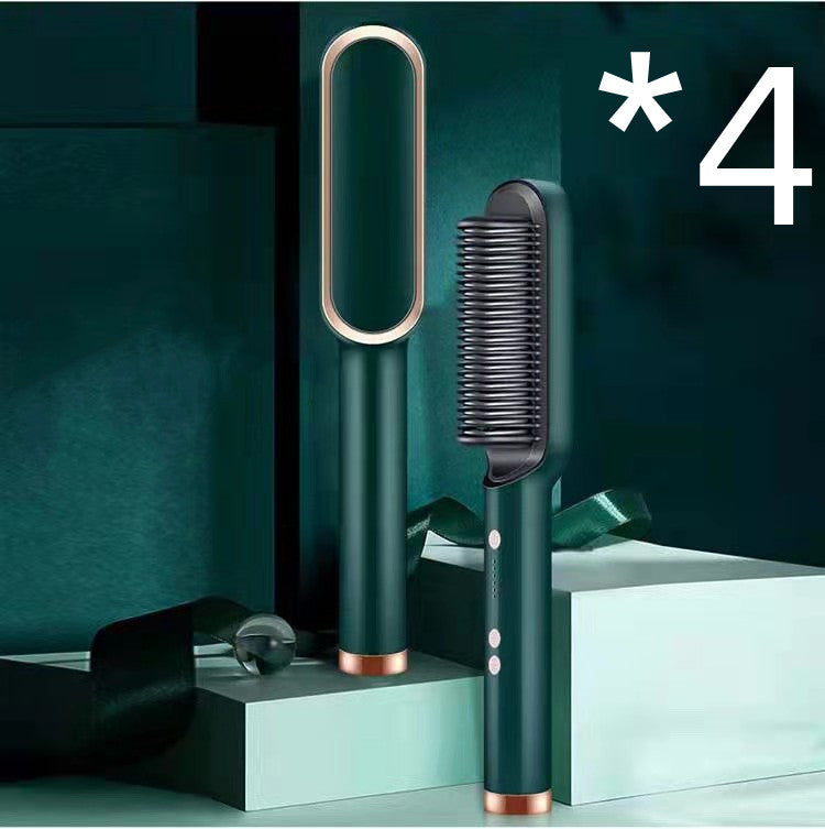 2-In-1 Hair Straightener Hot Comb – Negative Ion Curling Tong & Dual-Purpose Electric Hair Brush