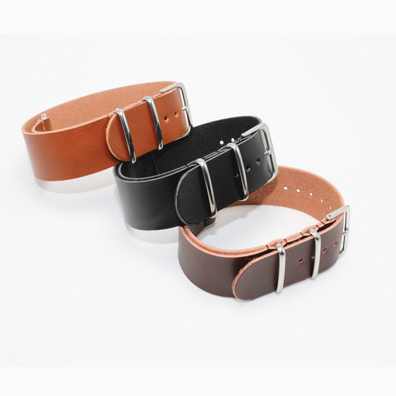 Zulu Leather Watch Strap – Black & Brown PU Replacement Bands for Men’s & Women’s Watches