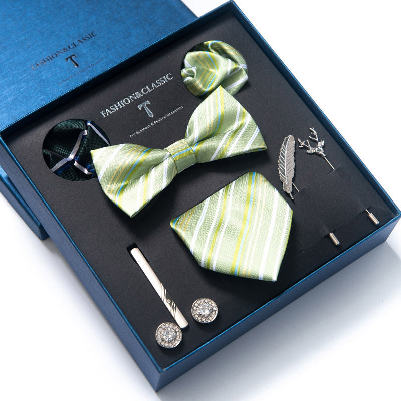 Men’s 8-Piece Bow Tie Set – Formal Jacquard Neckwear for Business, Party & Wedding