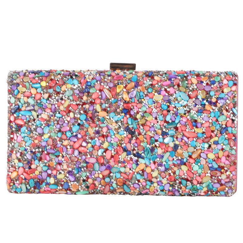 Women's Diamond Clutch Bag – Elegant Banquet Evening PU Leather Handbag