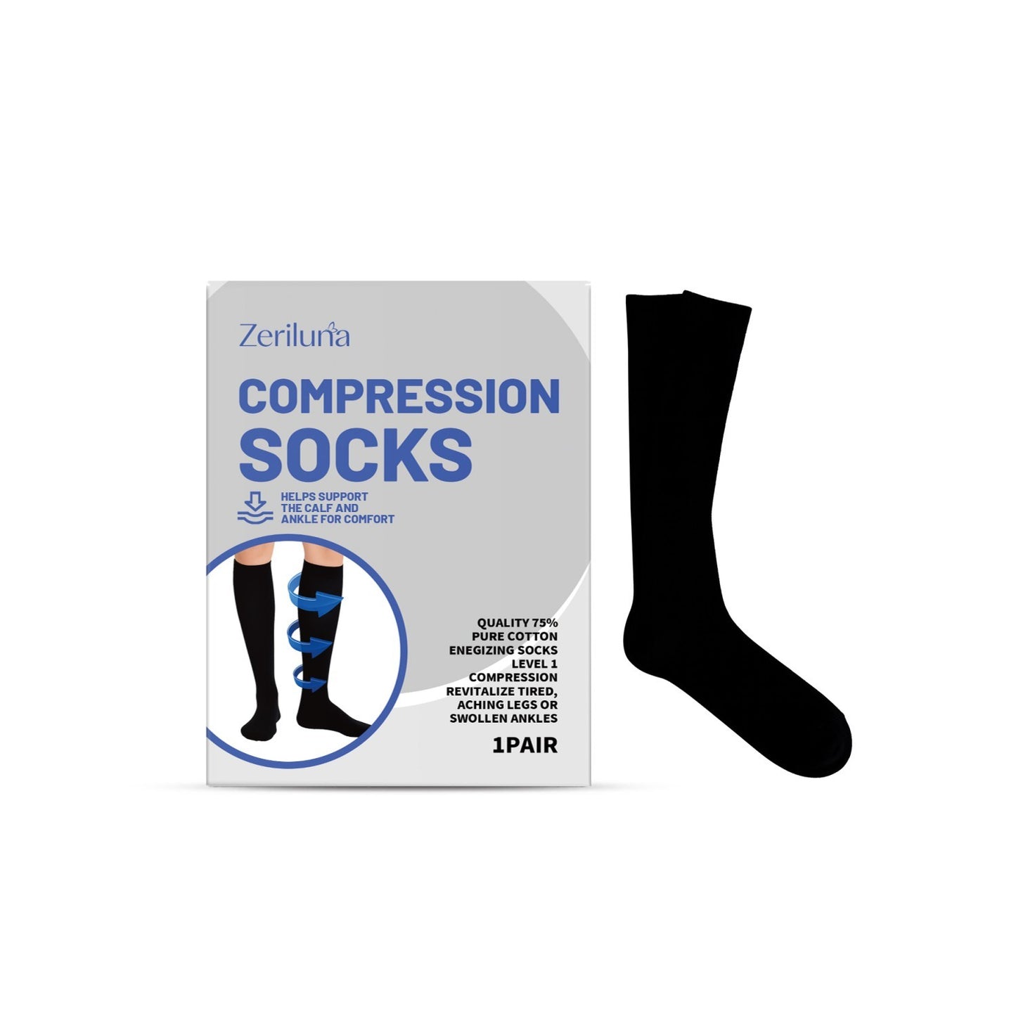 Unisex Compression Socks 100% Polyester Pressure Support Socks