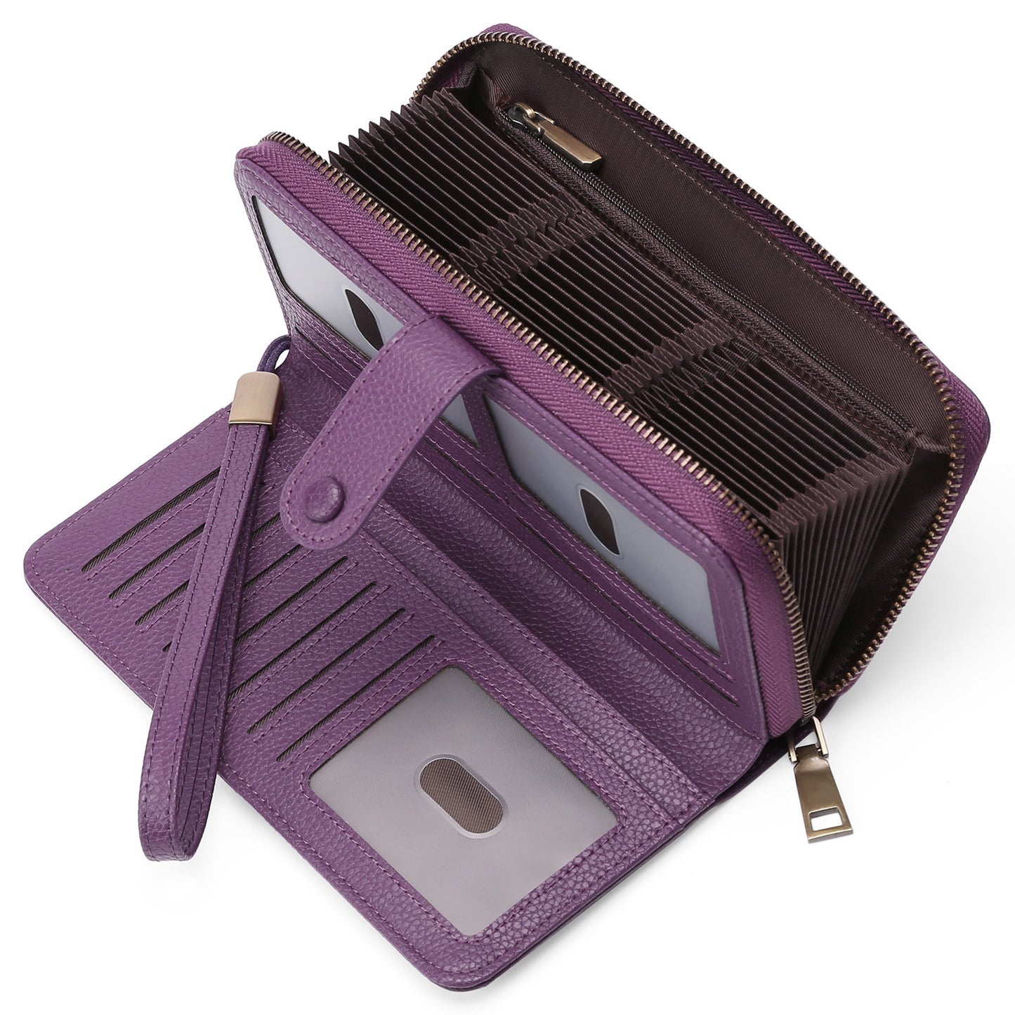 Expanding Card Holder Women’s Long Wallet – PU Leather Passport Bag with Anti-Theft RFID Protection