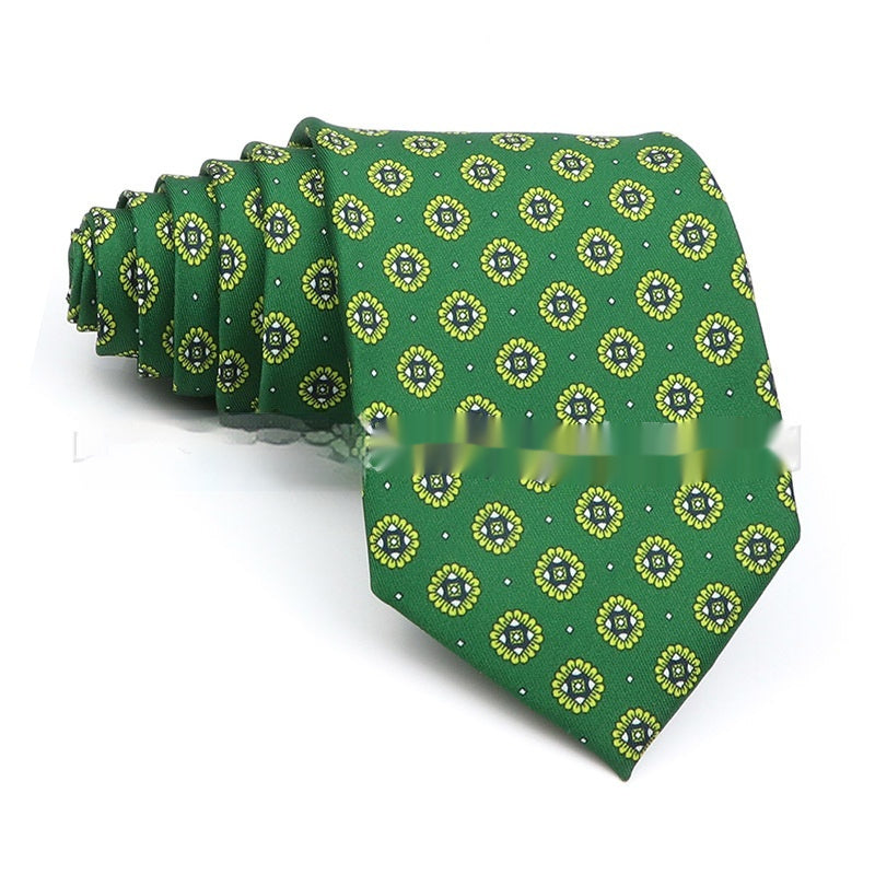 Business Polyester Men’s Printed Tie – Formal Workplace Necktie for Office & Events