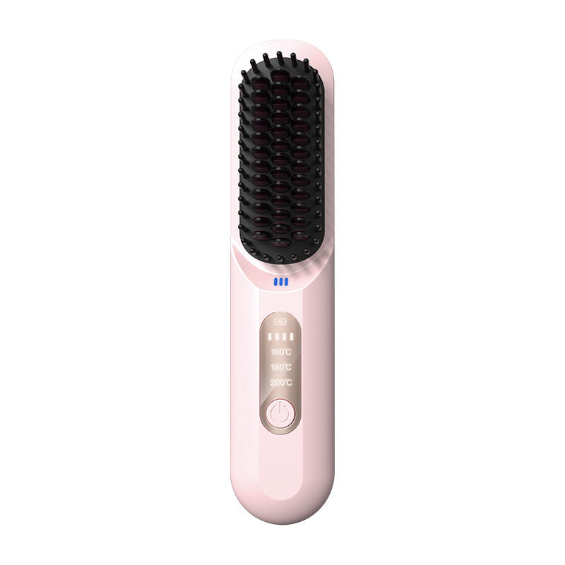 Wireless Hair Straightener Comb with Adjustable Anion Technology – Portable Rechargeable Styling Tool