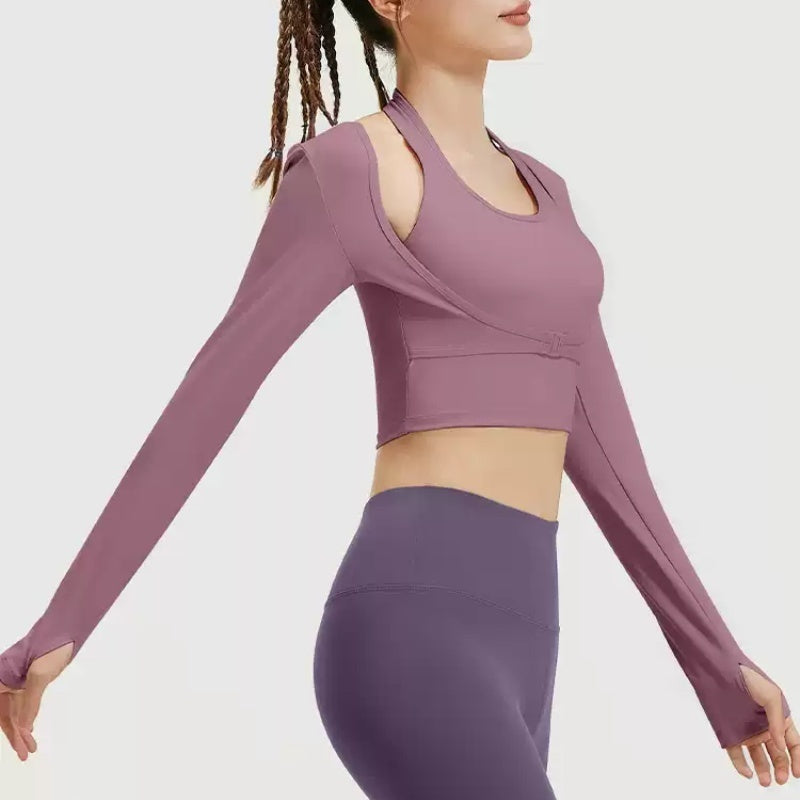 Halter Wear-Free Yoga Bra Top – Women’s Slim Fit Workout & Exercise Crop