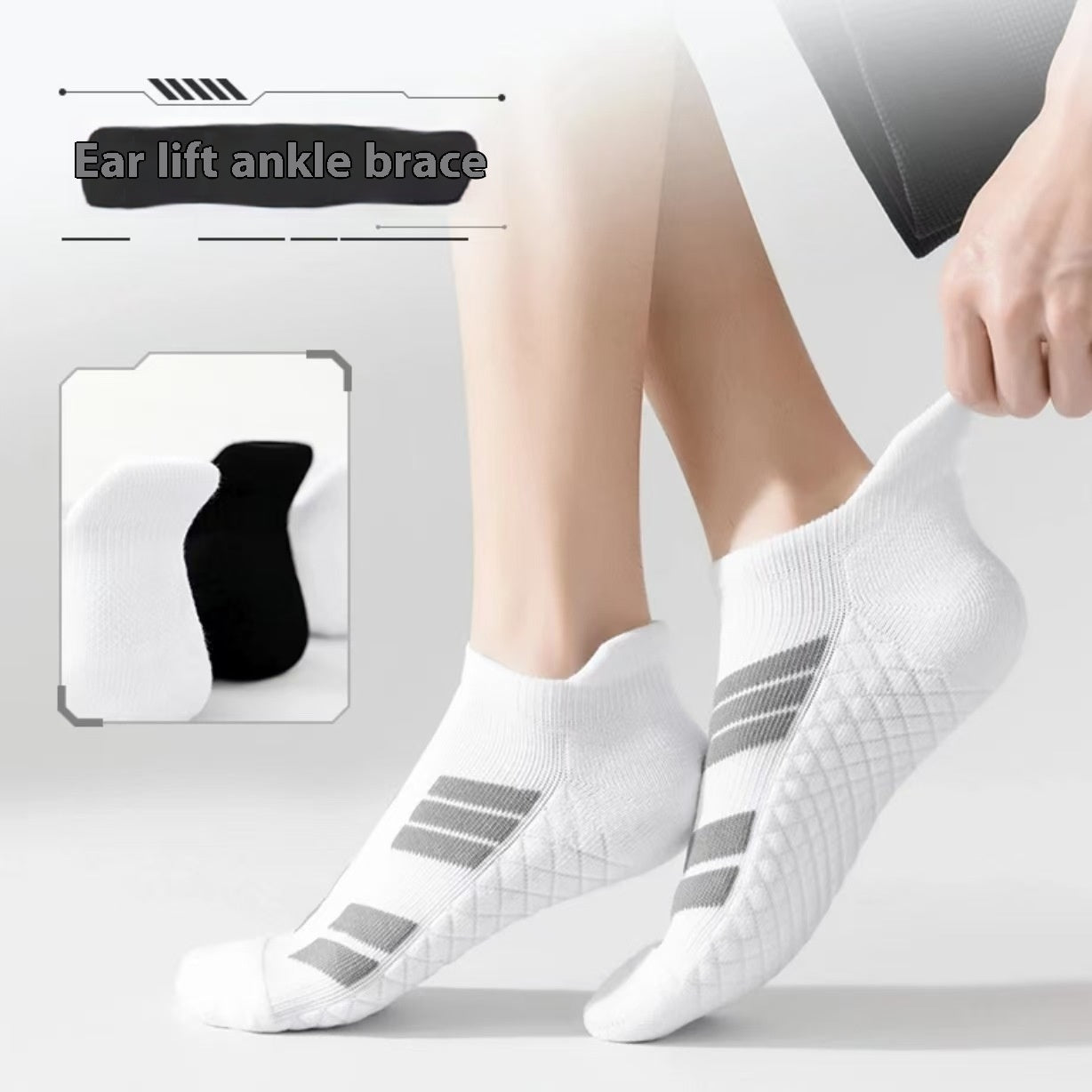 Men’s Sports Running Socks – Shock Absorbing Anti-Skid Cotton Athletic Socks (10 Pairs)
