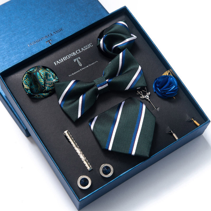 Men’s 8-Piece Bow Tie Set – Formal Jacquard Neckwear for Business, Party & Wedding