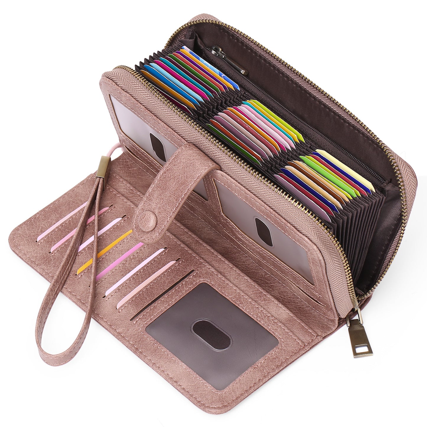 Expanding Card Holder Women’s Long Wallet – PU Leather Passport Bag with Anti-Theft RFID Protection