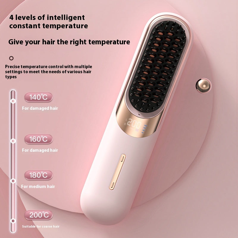 Wireless Anion Straight Comb – Portable Mini Hair Straightener for Daily Styling