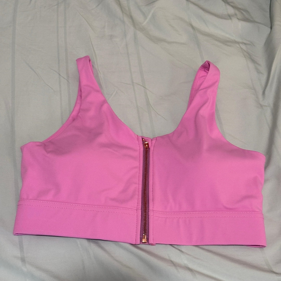 Cloud Activewear Sports Bra – Blue & Pink Nylon Spandex Fitness Top
