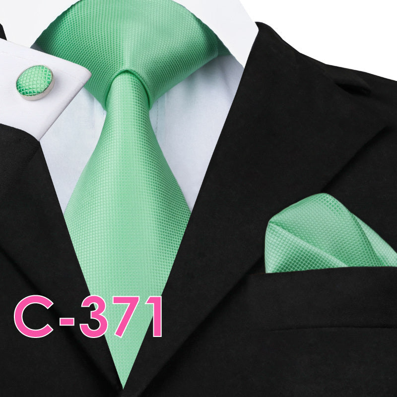 Men’s Solid Color Ribbed Collar Tie – Jacquard Woven Silk Floral Necktie with Wool Lining