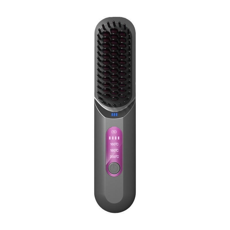 Wireless Hair Straightener Comb with Adjustable Anion Technology – Portable Rechargeable Styling Tool
