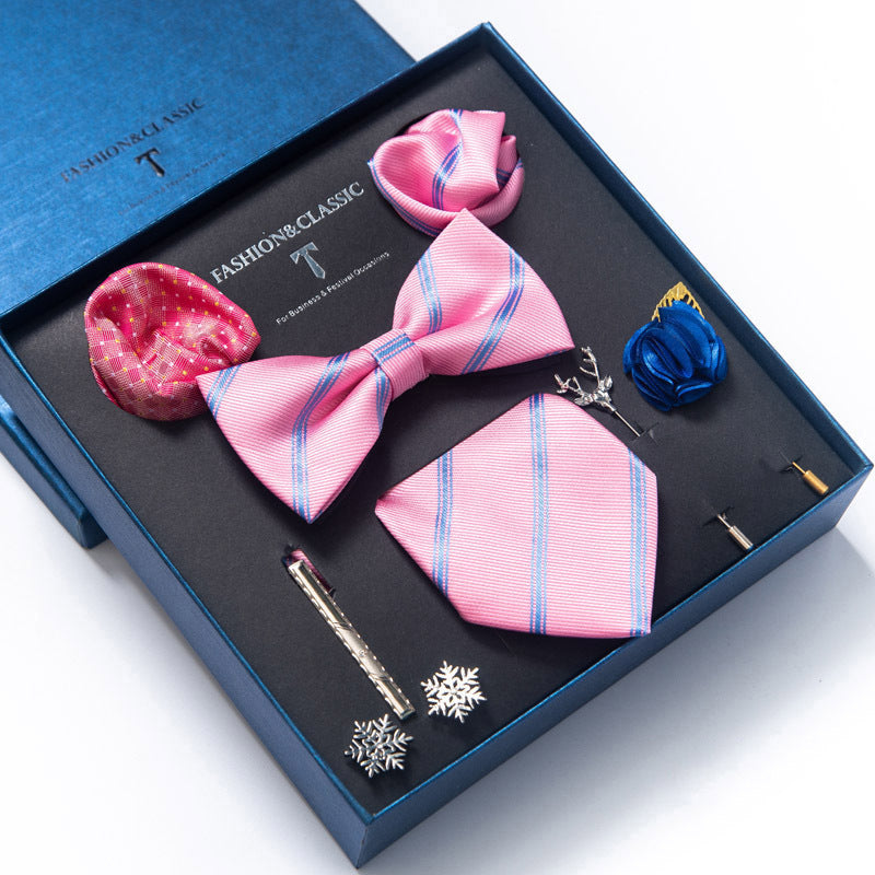 Men’s 8-Piece Bow Tie Set – Formal Jacquard Neckwear for Business, Party & Wedding