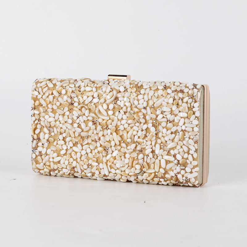 Women's Diamond Clutch Bag – Elegant Banquet Evening PU Leather Handbag