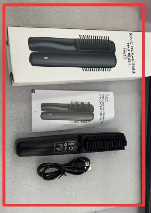 Wireless Charging Anion Straight Comb – USB Rechargeable Hair Straightener & Curler Brush