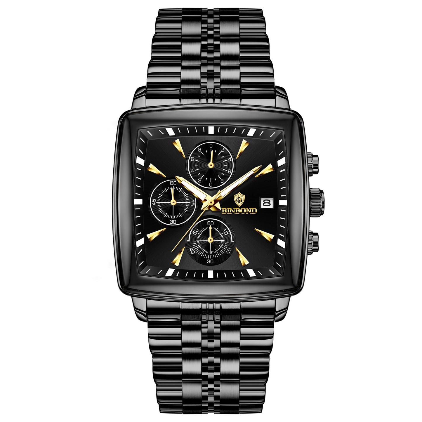 Men’s Multi-functional Quartz Watch – Luminous, Waterproof, Stainless Steel Business Wristwatch