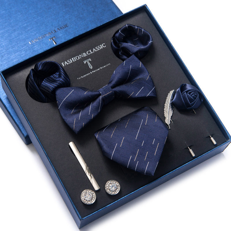 Men’s 8-Piece Bow Tie Set – Formal Jacquard Neckwear for Business, Party & Wedding