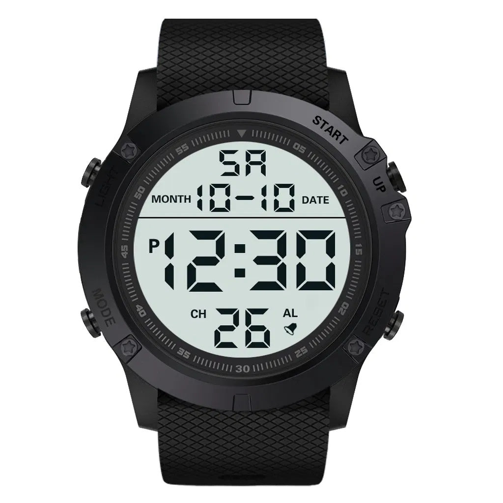 Waterproof Digital Sports Watch – Military Tactical LED Backlight Wristwatch for Men