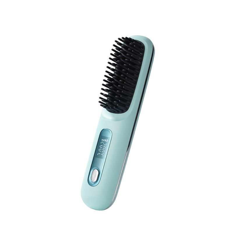 Rechargeable Ceramic Electric Hair Straightener Comb – Portable Wireless Ionic Styler