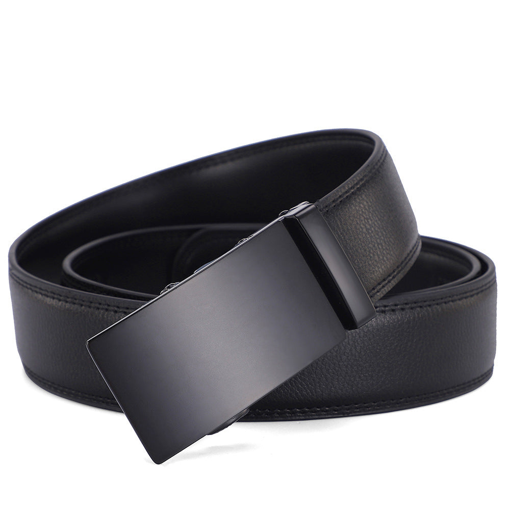 Men’s Genuine Cowhide Leather Belt – Automatic Alloy Buckle Business & Casual