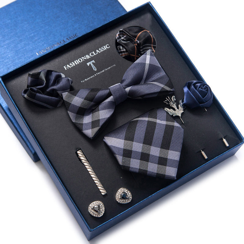 Men’s 8-Piece Bow Tie Set – Formal Jacquard Neckwear for Business, Party & Wedding