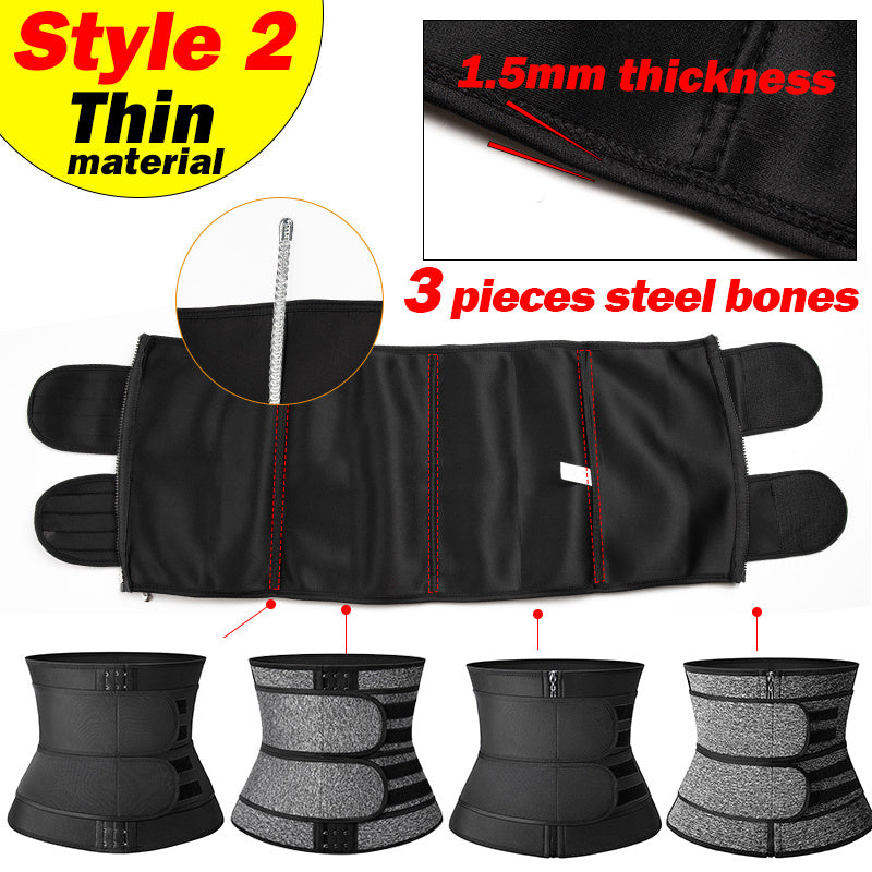 Tummy Sweat Shapewear Bodysuit for Women – Waist Trainer Slimming Corset with 2-3 Belts