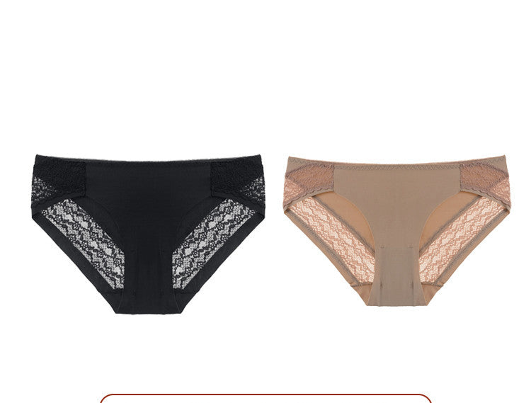 One-Piece Ice Silk & Lace Low-Waist Women’s Underwear – Sexy, Breathable & Comfortable Panties