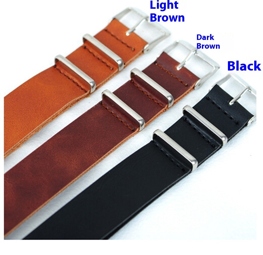 Zulu Leather Watch Strap – Black & Brown PU Replacement Bands for Men’s & Women’s Watches