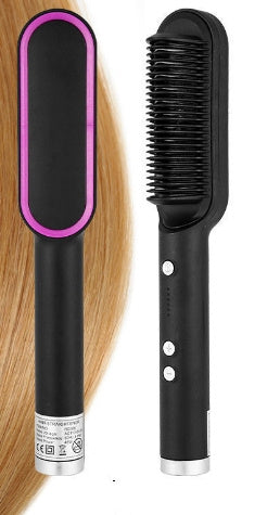 2-In-1 Hair Straightener Hot Comb – Negative Ion Curling Tong & Dual-Purpose Electric Hair Brush