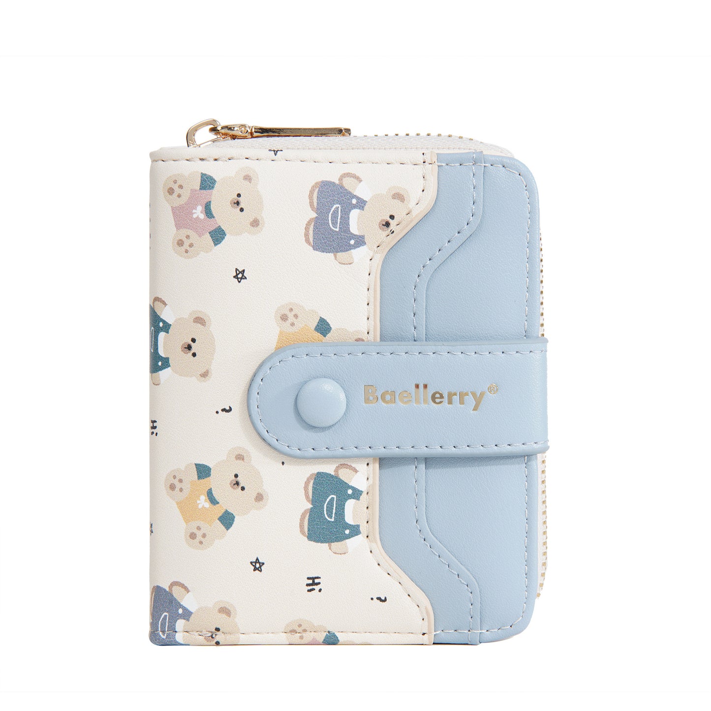 Short Women’s Wallet – Cute Little Bear Cartoon Printed PU Leather Coin Purse
