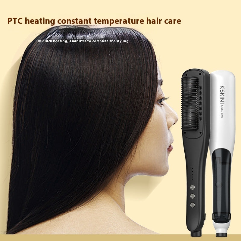 Golden Rice Steam Hair Straightener Comb – Hydrating Anti-Frizz Moisturizing Styler