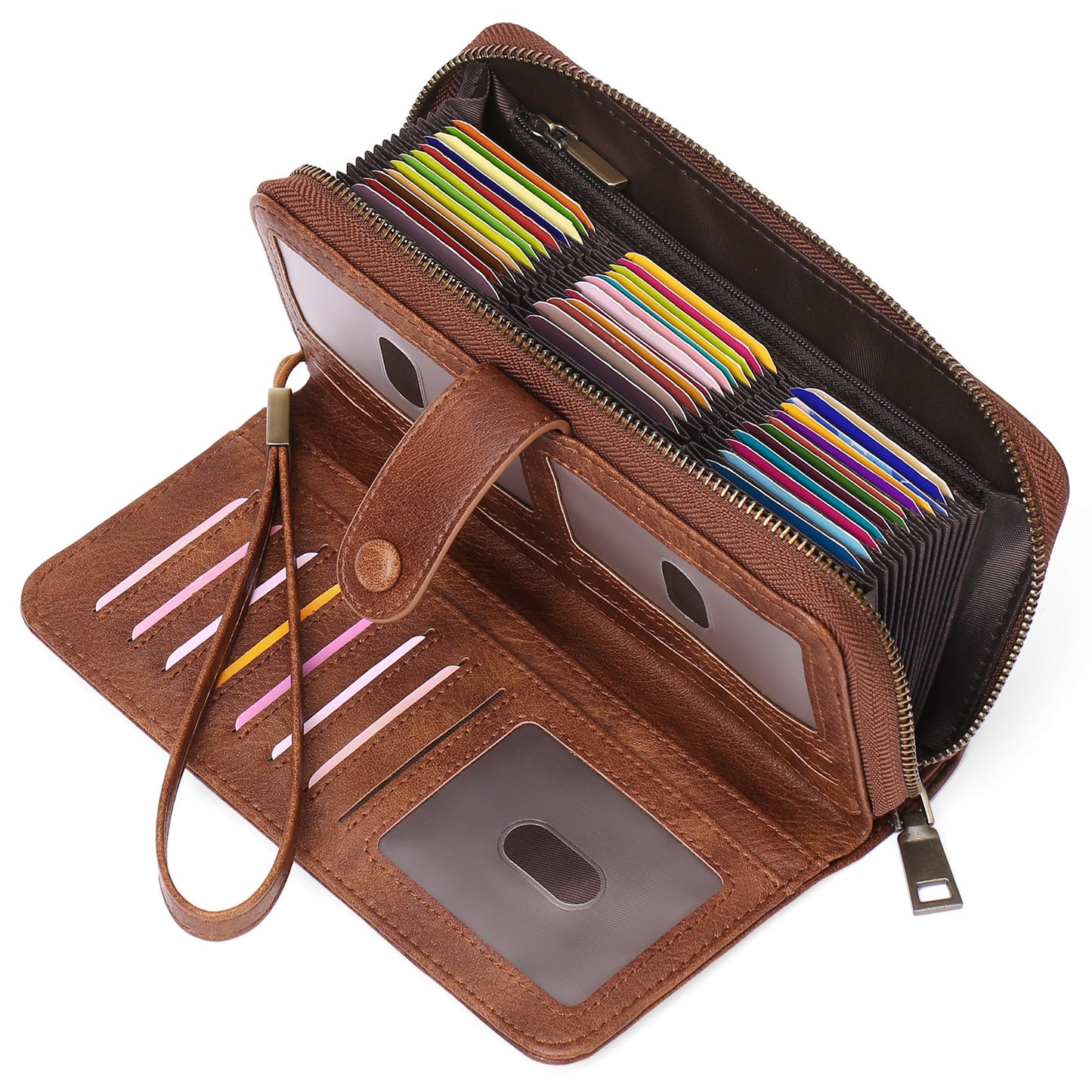 Expanding Card Holder Women’s Long Wallet – PU Leather Passport Bag with Anti-Theft RFID Protection