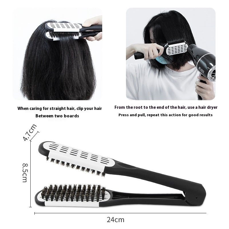 Hairdressing Clamp Comb V-Shaped Bristle Styling Straightener – Professional Salon Hair Styling Tool