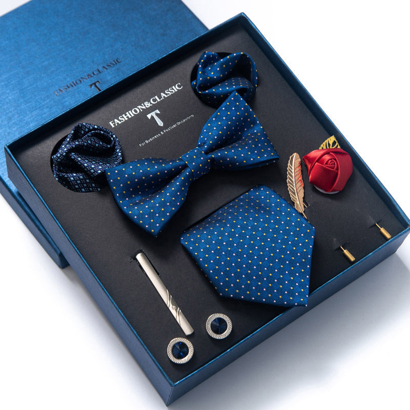 Men’s 8-Piece Bow Tie Set – Formal Jacquard Neckwear for Business, Party & Wedding