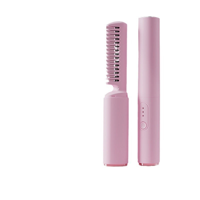 Wireless USB Hair Straightener – Portable Mini Curling & Straightening Iron with Titanium Tourmaline