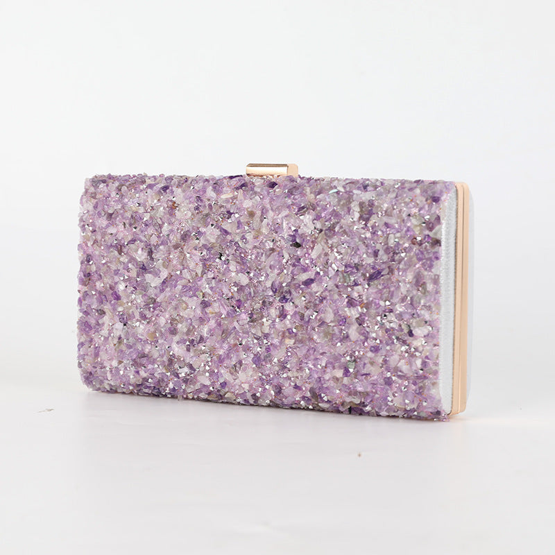 Women's Diamond Clutch Bag – Elegant Banquet Evening PU Leather Handbag