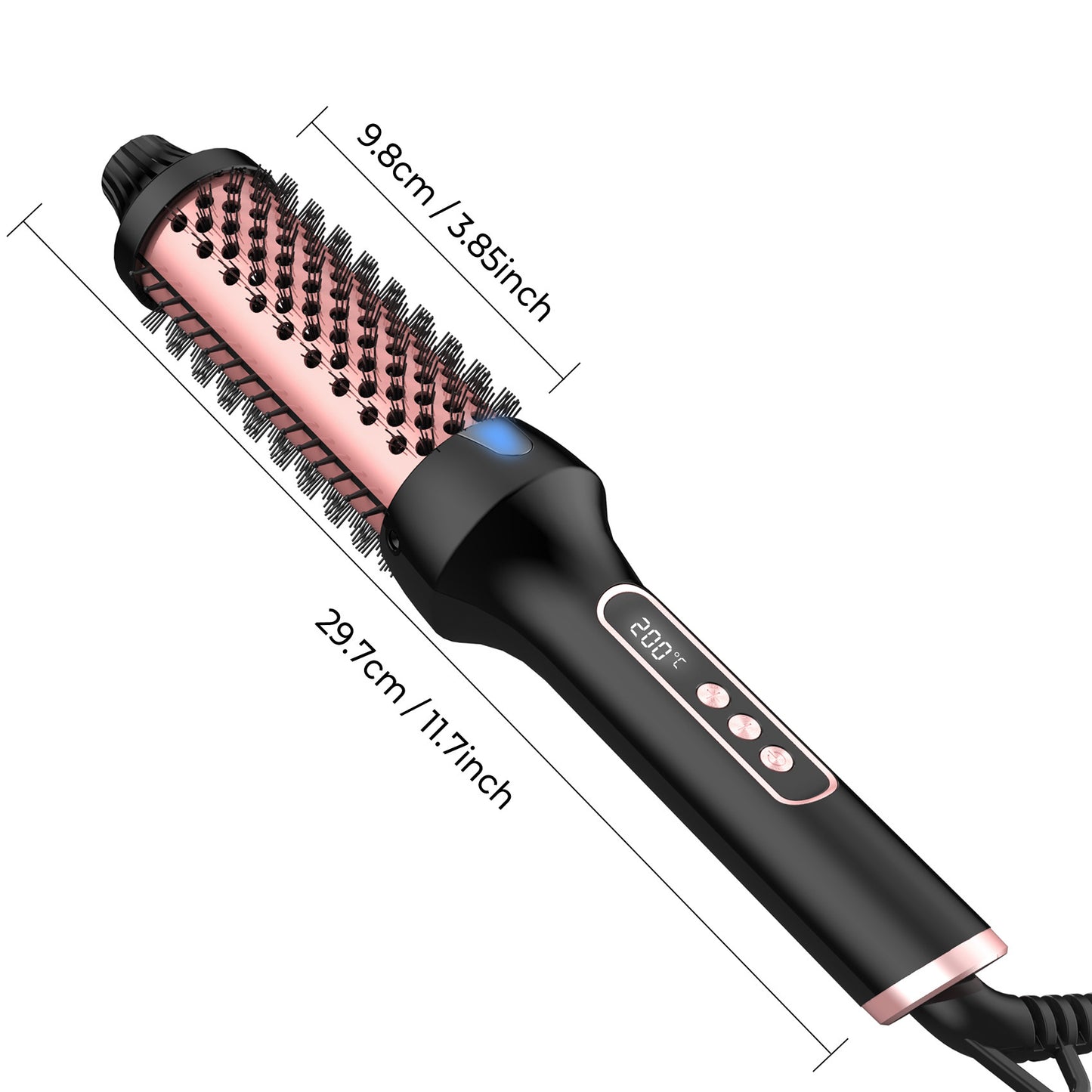 Roller Comb Anion Hair Straightener & Curler with Dual PTC Heater, 9-Temperature Control