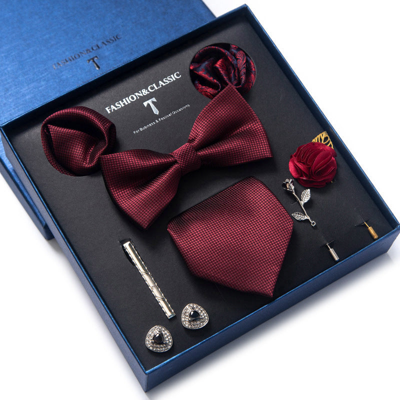 Men’s 8-Piece Bow Tie Set – Formal Jacquard Neckwear for Business, Party & Wedding