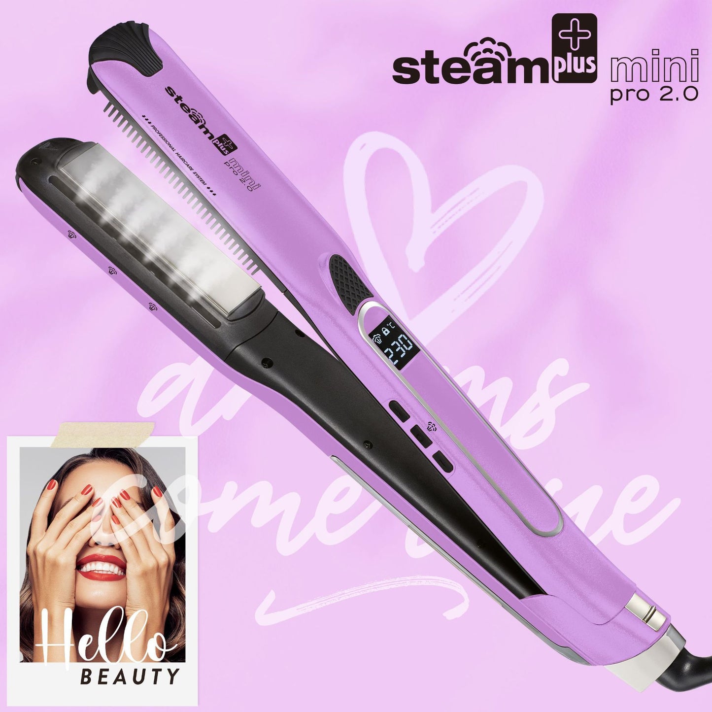 Mini Steam Hair Straightener – 2-in-1 Curling & Straightening Spray Splint 200W