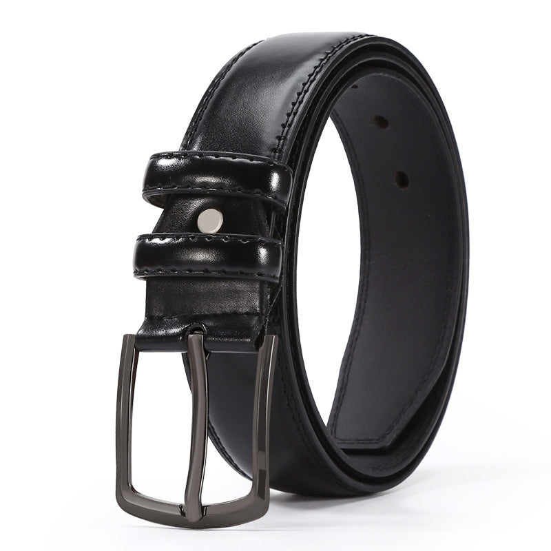 Men’s Business Belt with Alloy Pin Buckle – European & American Fashion Style