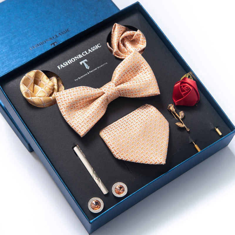 Men’s 8-Piece Bow Tie Set – Formal Jacquard Neckwear for Business, Party & Wedding