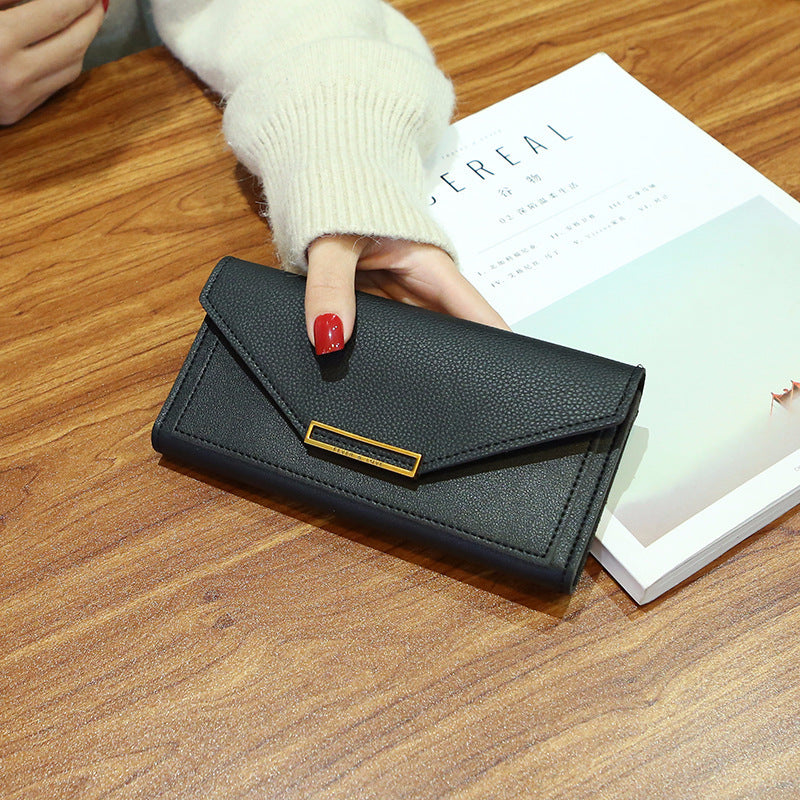Multi-Functional Retro Buckle Thin Coin Purse – Korean Style Long Wallet for Women