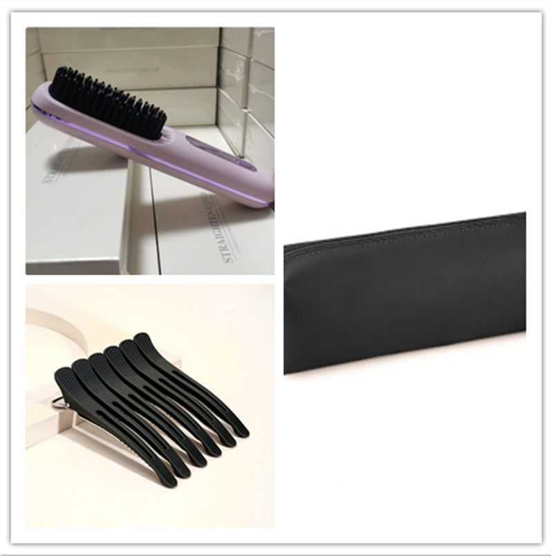 2-In-1 Wireless Hair Straightener Brush – Portable Fast Heating Comb & Hot Curler, USB Rechargeable