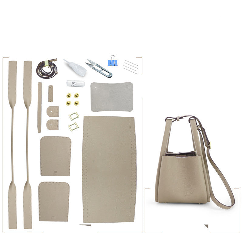 DIY Handmade Leather Bag Kit – Genuine Cowhide Hand Sewing Crossbody & Shoulder Bag