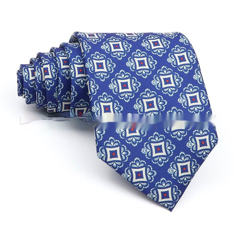 Business Polyester Men’s Printed Tie – Formal Workplace Necktie for Office & Events